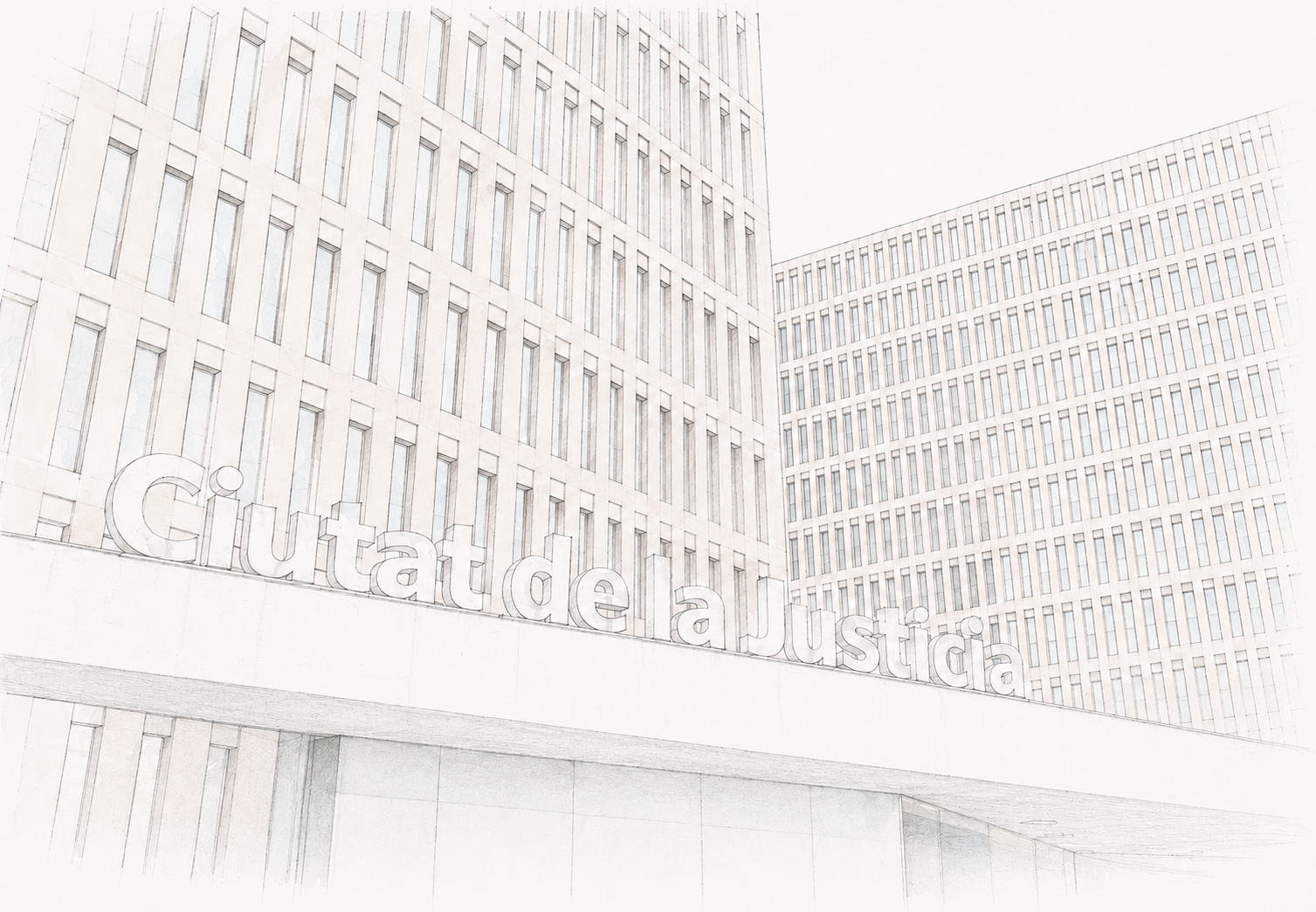 Ilustración de la Ciutat de la Justícia de Barcelona y L’Hospitalet